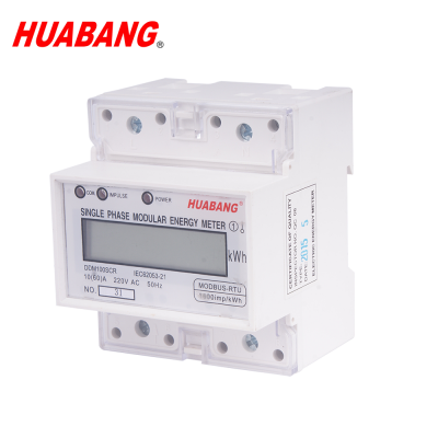 Single Phase V A KW COS HZ RS485 MODBUS RTU DIN Rail electric power Meter